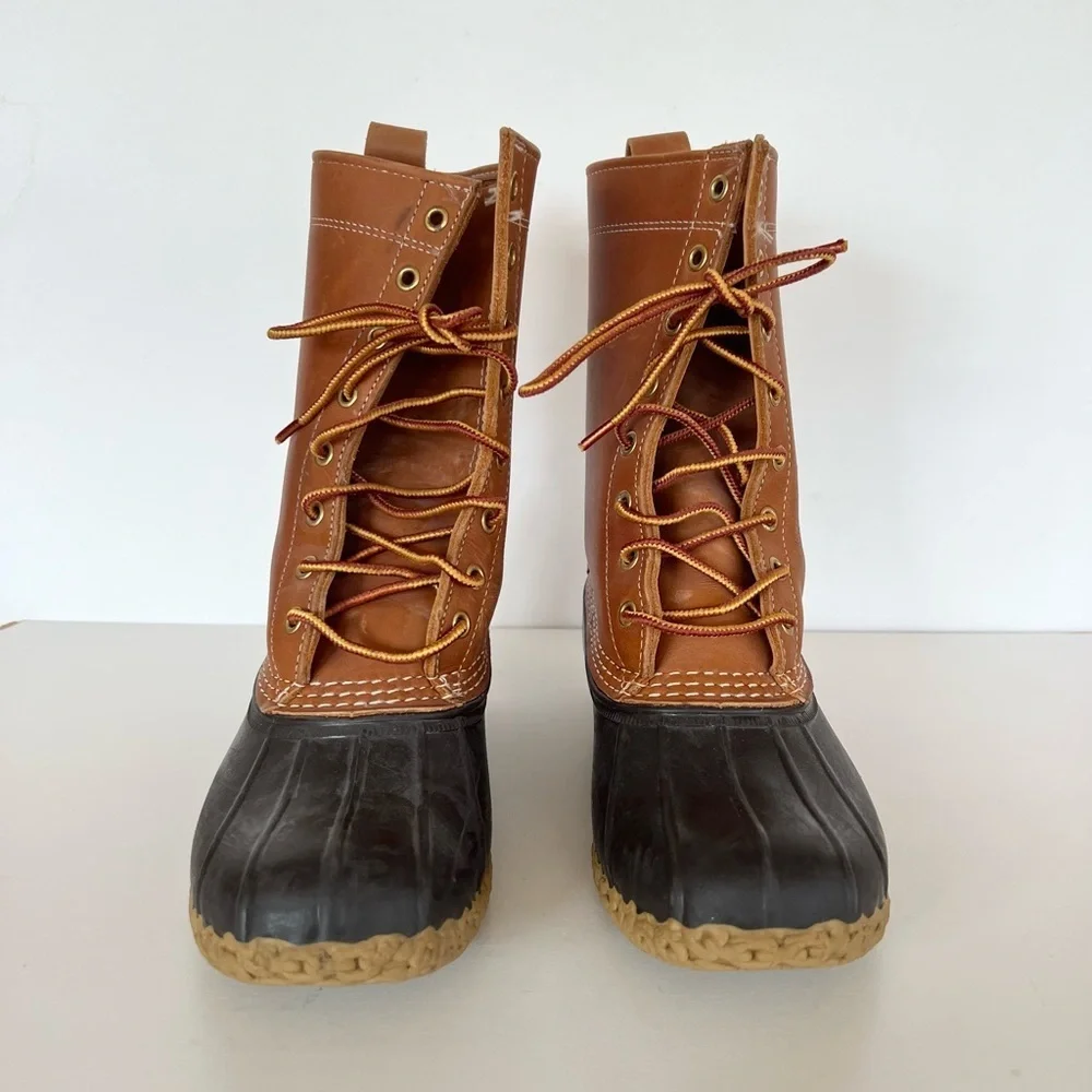 L.L.Bean Women's Unlined Leather Bean Boots 8